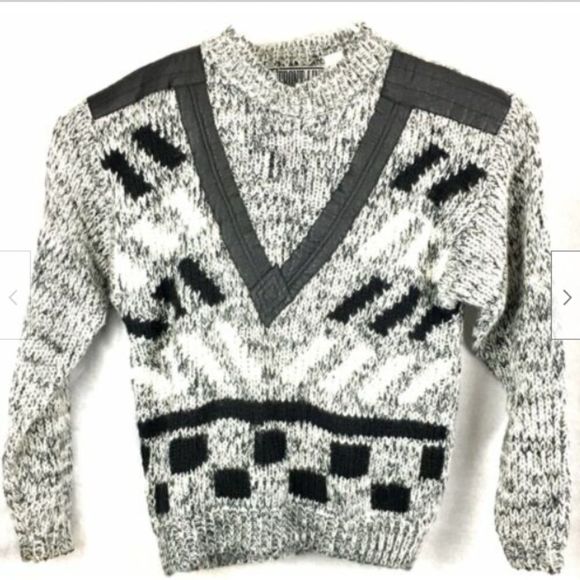 Front Line Mens Sweater Leather Trim Size Meduim - Picture 1 of 4